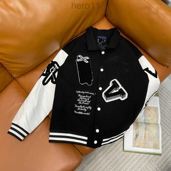 Hommes Luxurys Designer Varsity Vestes High Street Multi-Patches En Cuir Mixte Varsity Blouson Veste De Baseball Casual Streetwear Manteaux D'extérieur SPMM