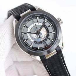 Mens Luxurys Kijk World Time Men Automatic Watches Mechanical Movement Men's Skyfall Watch Rubber Steel Polshiper