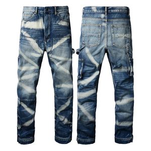 Pantalon droit brodé en forme de M pour hommes, jambes larges, bord Long, jean EV décontracté, vêtements de rue Hip-hop, taille 28-40