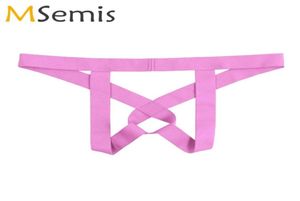 Hommes Lingerie masculine culotte taille basse tongs slips jockstraps trous de pénis Sissy évider ouvert BuExotique sous-vêtements caleçons Wome4234381