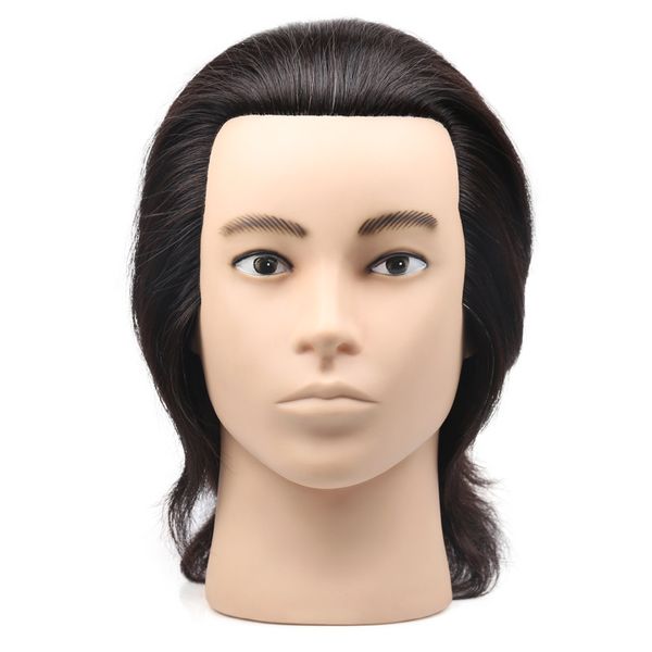 Cabeza de maniquí para hombre, pelo Real, cabeza de práctica de pelo masculino, cabeza de maniquí para hombre, modelo masculino corto, corte de pelo Pr