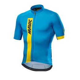 MENS MAVIC Team Cycling Jersey 2021 Summer Summer Sleeves Bicycle Uniforme 100% polyester rapide à séchage