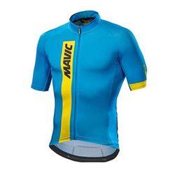 MENS MAVIC Team Cycling Jersey 2021 Summer Summer Sleeves Bicycle Uniforme 100% Polyester Dry-Dry Dry Mtb Bike Shirt Vêtements Y2197Y
