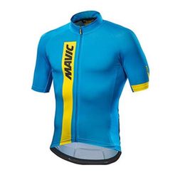 MENS MAVIC Team Cycling Jersey 2021 Été Summer Sleeves Bicycle Uniforme 100% Polyester Dry-Dry Dry Mtb Bike Shirt Vêtements Y2203O