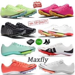 Heren Maxfly Voetbalschoenen Sneakers Sprint Spikes Hyper Roze Oranje Zwart Wit Mint Foam Rawdacious Maat 36-45