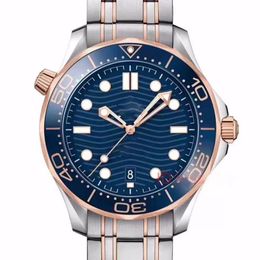Mechanische automatische herenhorloges Rose goud roestvrijstalen rubberen band Designer horloge Professionele duiker 300M Master Watche1908