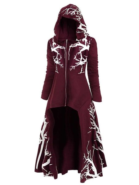 Mens Medieval Steampunk Hooded Jacket Cape Victorian Renaissance Halloween Perform Long Gothic Vintage Cape Role Play Costume 211011