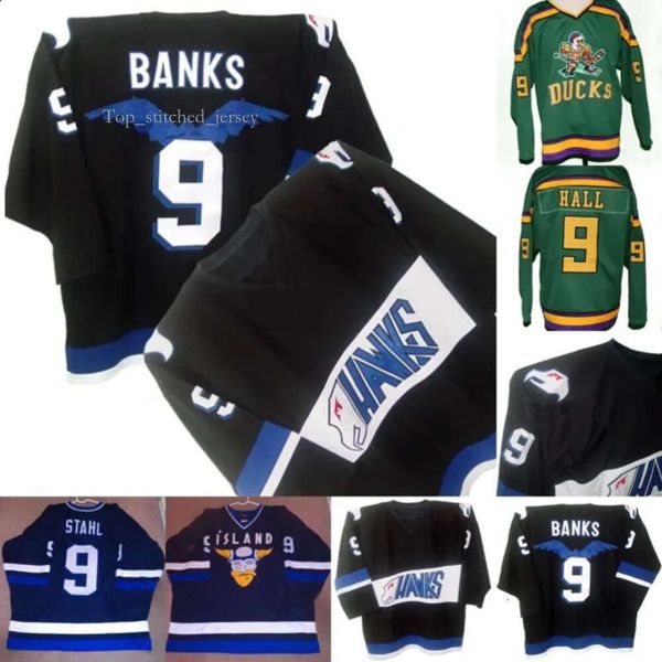 Hommes Mighty Ducks film 9 Hawks Adam Banks Jesse Hall Jersey tous Ed broderie maillots de Hockey sur glace S-5xl 91 7701