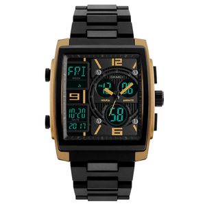 Horloge de quartz LED de mode Mens Military 2018 50m Double affichage étanche Men039s carré wristwatch Digital Sport Watch Box C191774553