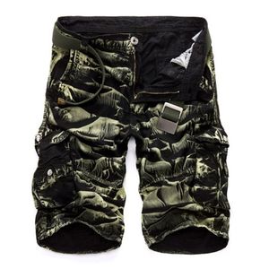 Mens militaire vrachtshorts merk leger camouflage shorts mannen katoen losse werk casual korte broek geen riem
