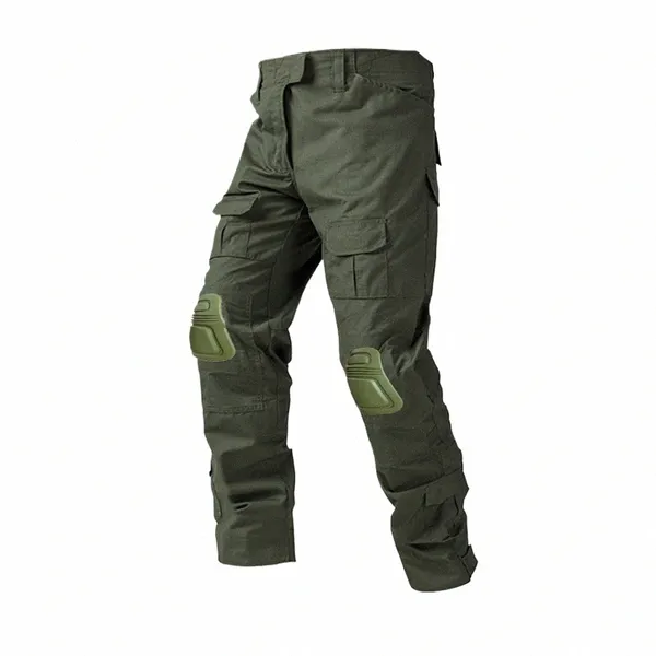 Mens militar táctico CP verde Camoue pantalones de carga del ejército de EE.UU. pantalones de combate de paintball con rodilleras Airsoft ropa de trabajo S7zx #
