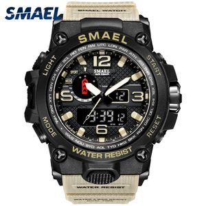 Reloj militar para hombre, reloj de pulsera resistente al agua de 50m, reloj de cuarzo LED, relojes masculinos 1545, relojes deportivos para hombre, choque