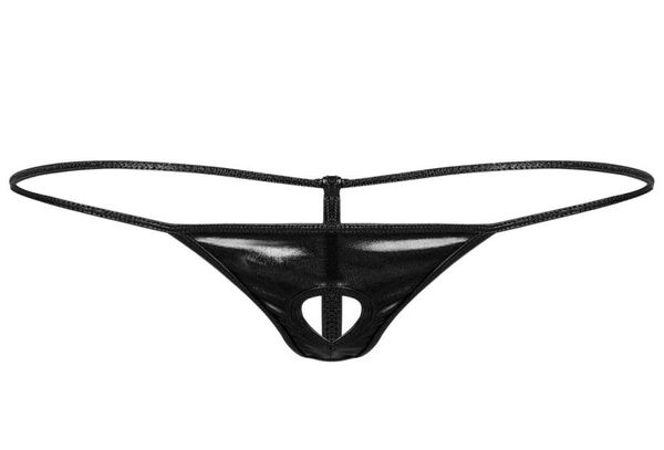 Mens Mini Bikini G Briefs à cordes Briefes érotiques métalliques brillantes Pantes sissy avec trou de pénis Open Butt TBABL TNAGAS SUPPRONDE 6366631554