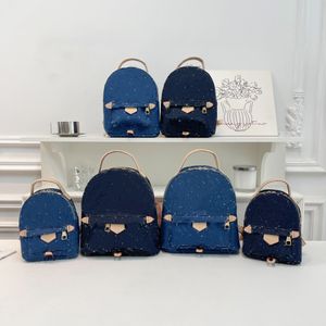 Masculina mini mm gm denim mochila hombres de lujo diseñadores de mochila de cuero mochilas de viaje para mujeres.