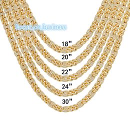 Collar de cadena de enlace cubano de oro de Mensanite de 14k a hombre 925 plata esterlina 18 mm 20 mm Diamante de diamante Cuba