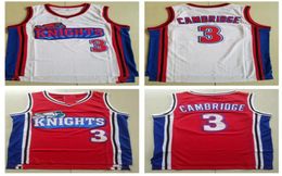 Film pour hommes comme Mike Los Angeles Knights 3 maillots de basket-ball Cambridge chemises cousues rouge et blanc SXXL5752265