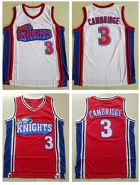 Film pour hommes comme Mike Los Angeles Knights 3 maillots de basket-ball Cambridge chemises cousues rouge et blanc SXXL7790369