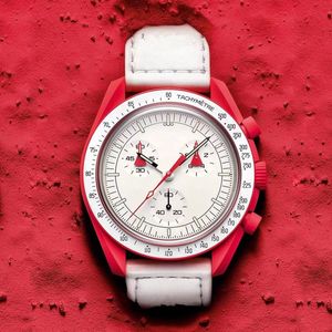 Heren Moons Horloges Volledig functionele Quarz Chronograaf Biokeramisch horloge Luxe designer horloges Hoge kwaliteit Limited Edition polshorloges met doos