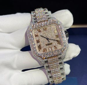 Heren beweging voor mannen Iced Out Moissanite polshorloge Mechanisch automatisch designer horloges Hoge kwaliteit diamanten horloge Montre 0057
