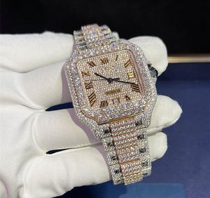 Heren beweging voor mannen Iced Out Moissanite polshorloge Mechanisch automatisch designer horloges Hoge kwaliteit diamanten horloge Montre 0054