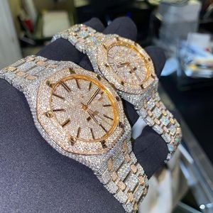 Heren beweging voor mannen Iced Out Moissanite polshorloge Mechanisch automatisch designer horloges Hoge kwaliteit diamanten horloge Montre 0049