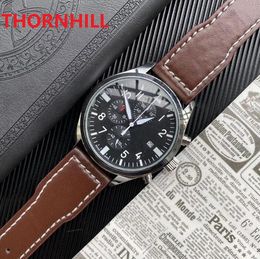 Chronomètre multi-fonctionnel Watch 40mm Japan Quartz Movement Chronograph Reloj Sapphire imperméable Steel Orologio Di Lusso Men Wristwatch High Quality