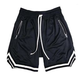 Cesta de maillot de musculación para hombre, pantalones cortos de baloncesto de malla de talla grande, pantalones cortos informales de verano para hombre de Hip hop, pantalones cortos sueltos 1207A