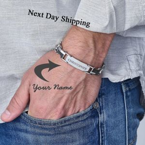 Nom des hommes Bracelet Bijoux Bracelet Date personnalisé Personnalisé et coordonné pour DAD 316LSTAINS SAVIL BRACELET PHARDERS DAY GIFD 240426