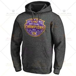Hommes NCAA LSU Tigers College Football 2019 Champions nationaux Pull à capuche Sweat Salute To Service Sideline Therma Performance 167