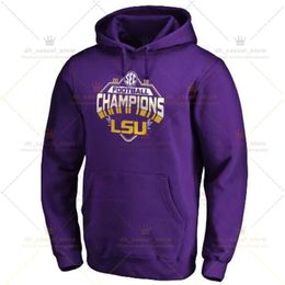 Heren NCAA LSU Tigers College Football 2019 Nationale kampioenen Pullover Hoodie Sweatshirt Salute To Service Sideline Therma Performance 537