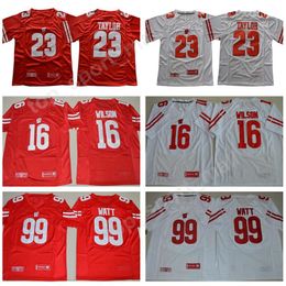 Heren Ncaa Wisconsin Badgers Jonathan Taylor Jersey 16 Russell Wilson 99 Jj Watt College Football Rood Wit Universiteit