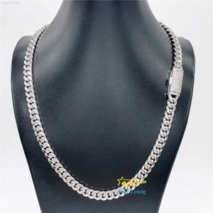 Heren ketting 8mm 10mm 12mm 13mm Vvs Moissanite Diamond Sluiting Solid Sier Iced Out Miami Cubaanse link Chain Hip Hop Sieraden