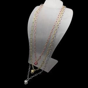 Mens Ketting High End Jewelry Designers Rvs Trui Ketting Gegraveerde Pearl Hanger Zilver Rose Gold Womens Hip Hop Punk Aangepaste Kettingen