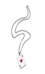 Collier Hip Hop pour hommes, bijoux en acier inoxydable, pendentif Ace de pique, chaîne à maillons de 60cm de Long, cadeaux pour hommes, 1379054