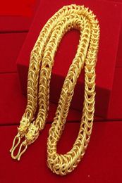 Heren ketting dikke ketting Hip Hop Do9mm breed massieve heren ketting 2tone 18K goud gevuld massief Curb Chain verklaring ketting Gift8226441