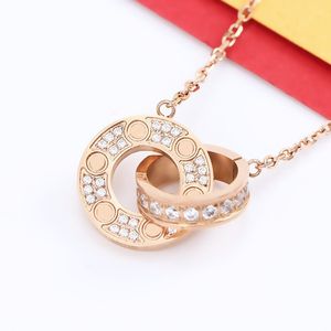 heren kettingen gouden ketting ketting vrouwen luxe sieraden gepersonaliseerde diamant punkstijl roestvrijstalen dubbele ring initiële ketting ontwerper aangepaste ketting