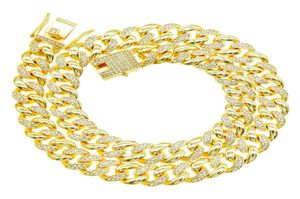 Herenkettingen Hip Hop Chains Crystal Diamond Necklace voor dames Hiphop Goud Gold Geplated Men039S Cubaanse ketting Ketting NightC3167259
