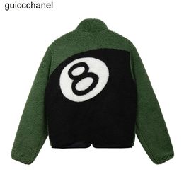 Para hombre nuevo 23ss chaquetas de diseño Otoño Invierno grueso abrigo térmico bola 8 chaqueta de lana de cordero marca de moda streetwear para hombre chaqueta para mujer