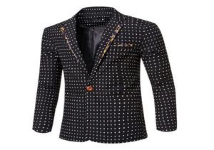 Heren Nieuwe aankomst Herfst Winter Business Dress Blazers Jassen Jassen Dot Patroon Casual Slim Fit Male Blazers Suits Tops9567099