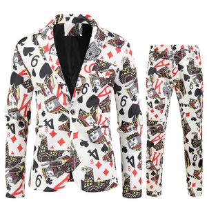 Mens New Fashion Print Blazer Set 2 pièces Costumes (Blazers + Pantalons) Pour Hommes Costumes Homme Slim Fit Print Costumes Set hommes costume X0909