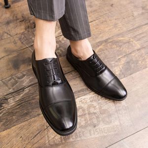 Mensor nuevo negocio de cuero oxford lace-up novio zapato de boda formal zapatos de oficina de moda puntiagudas