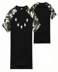 heren nieuwe zomer t-shirt sterren hip hop merk rock swag rap schaatsen tee shirts vrouwen afdrukken kleding Camouflage mouwen o neck1769481