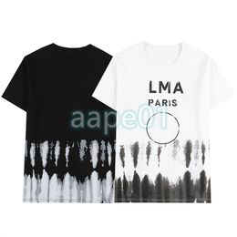 Heren Nieuwe zomer T-shirt Designer Gradiënt Inkt Kleur Afdrukken T Shirts High Street Dames Casual Tops Aziatische maat S-2xl