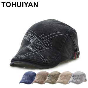 Mens Newsboy Cap Retro Cotton Peaked Caps Classic Baker Boy Hat Driver Cabbie Sombreros Hombre Boinas Gorras planas para mujeres