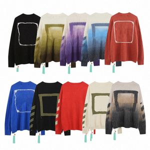 Mens Off Pull Designer Pulls Blancs Sweats à capuche Pull à manches longues Sweat-shirt Tricots Femmes High Street Tops Crewneck Loose Arrow