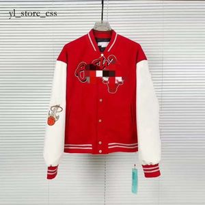 Mens Off White Jacket Designer Coupe-vent Varsity Vintage Lâche Long Off White Baseball Hip Hop Harajuku Lettre Off White Hoodie Broderie Streetwear Hommes 7279