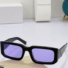 Hommes ou femmes PR 06YS Nouvelle mode shopping lunettes de soleil carrées noir foncé vent design personnalité tendance jambes miroir avec doré let245h