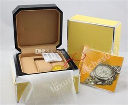 Cajas originales para hombre Relojes de mujer Cajas de reloj de pulsera para hombre con certificados Caja de madera para relojes Breitling