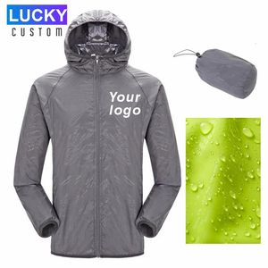 Heren Outdoor Custom Jacket Waterdichte Hooded Wind Breakher Diy Po Summer Casual Tactical Men 240430