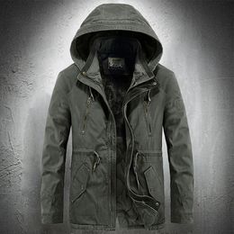 Chaqueta al aire libre para hombre capucha desmontable abrigo Casaul Otoño Invierno militar hombres con capucha Parka forro polar grueso cálido 240106